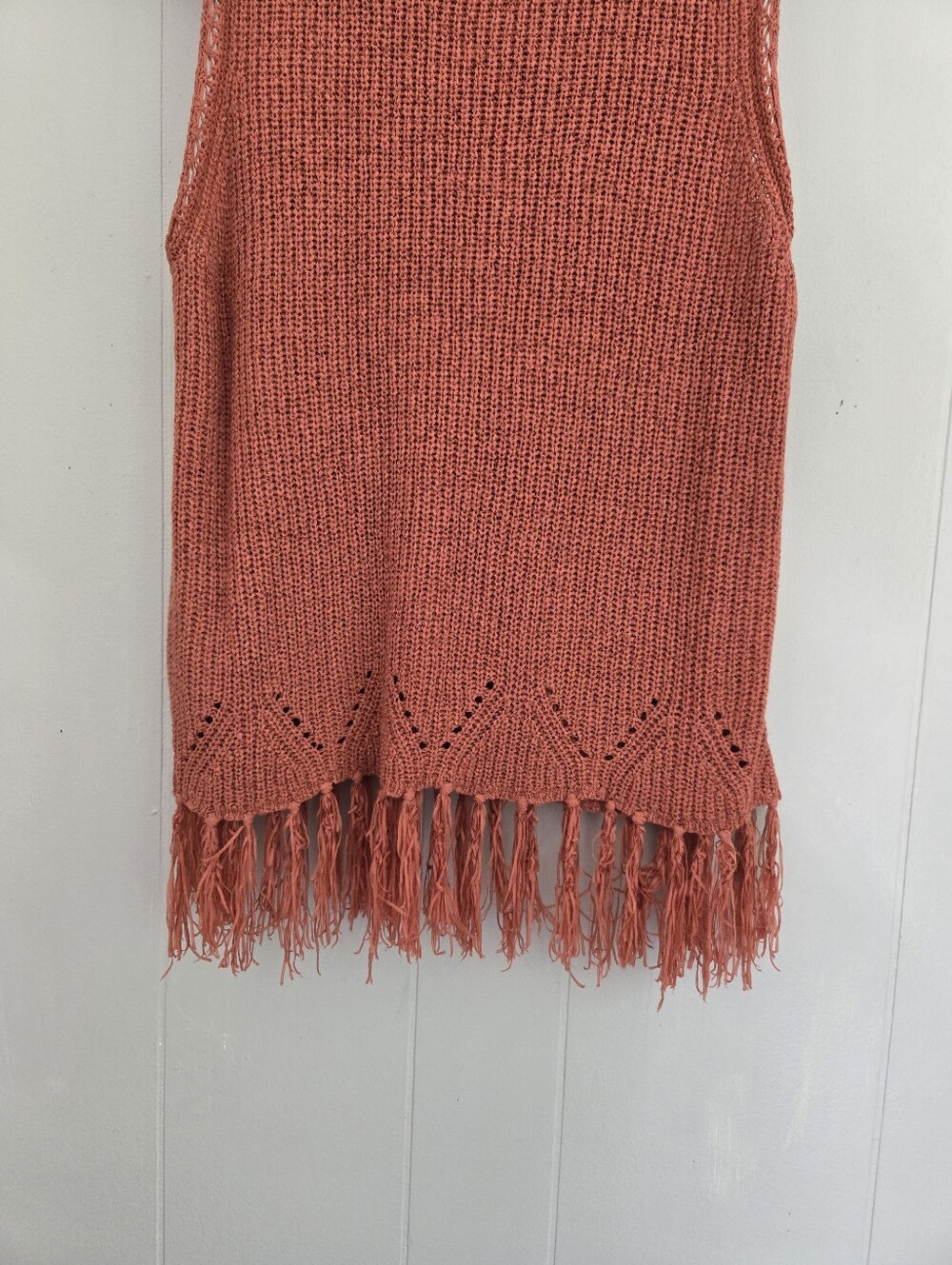 Anthropologie Pepin Rust Fringe Knit Tank - Picture 6 of 9